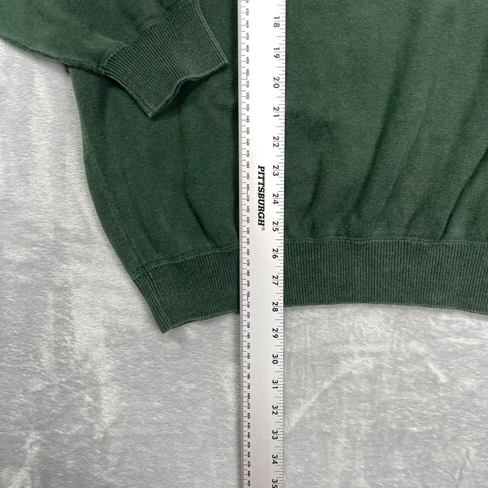 Vintage Tommy Hilfiger Sweater Mens Medium Green Lion Crest Logo Knit Crew Neck